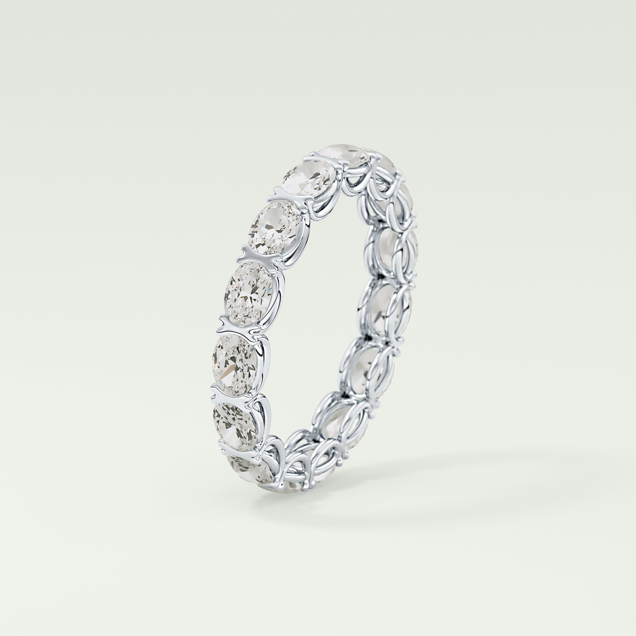 2.25 TCW Oval Shaped Lab-Grown Diamond Wedding Band 17