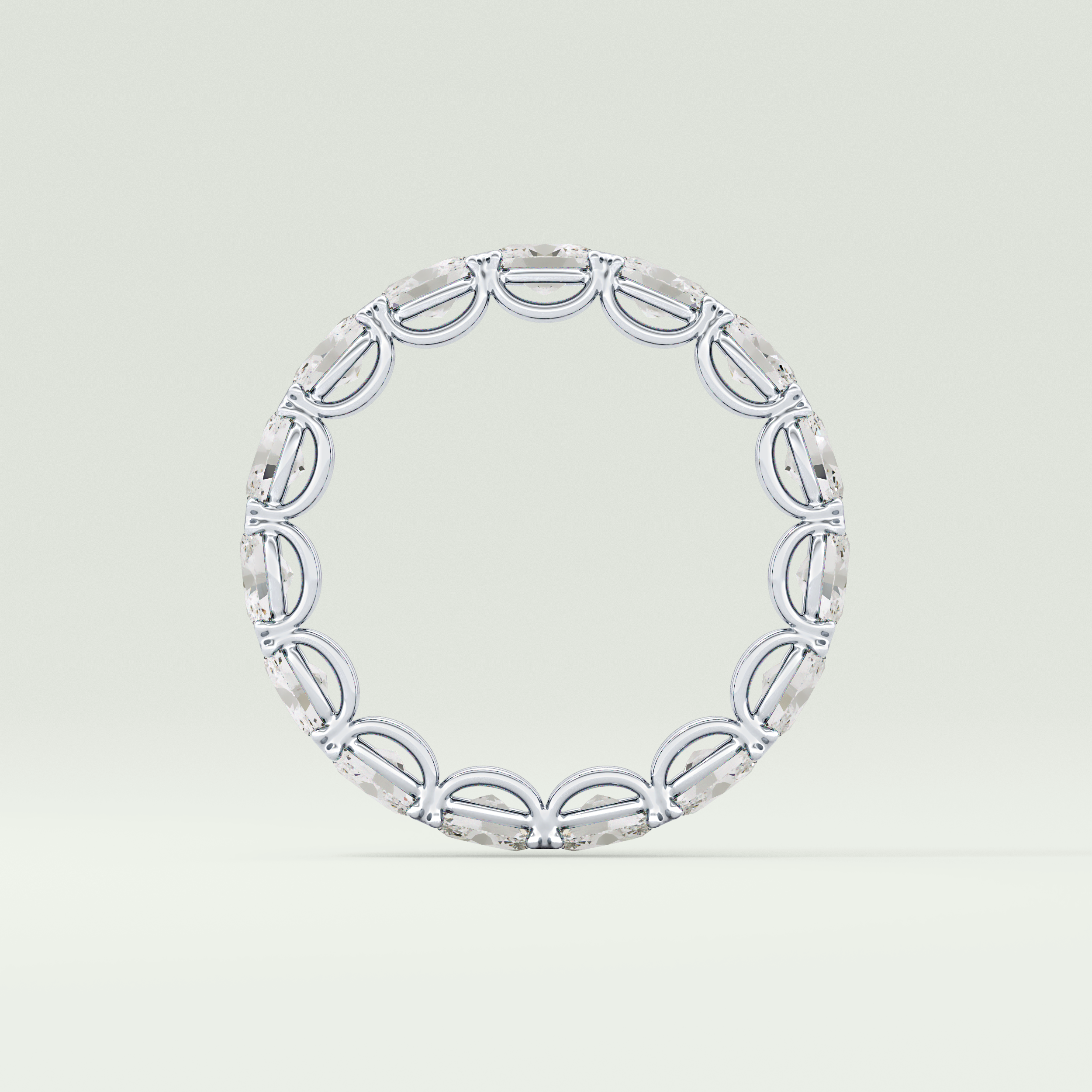 2.25 TCW Oval Shaped Lab-Grown Diamond Wedding Band 18