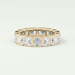 2.25 TCW Asscher Shaped Lab Grown Diamond Wedding Band