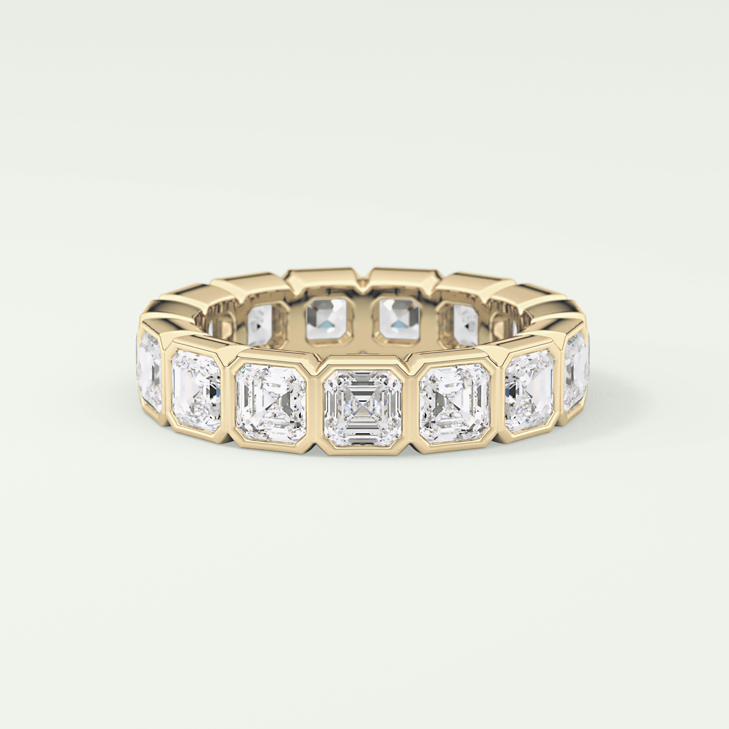 2.25 TCW Asscher Shaped Lab Grown Diamond Wedding Band