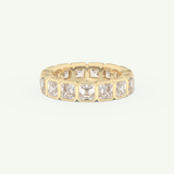 2.25 TCW Asscher Cut Lab-Grown Diamond Full Eternity Bezel Wedding Band