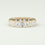2.25 TCW Asscher Shaped Lab Grown Diamond Wedding Band