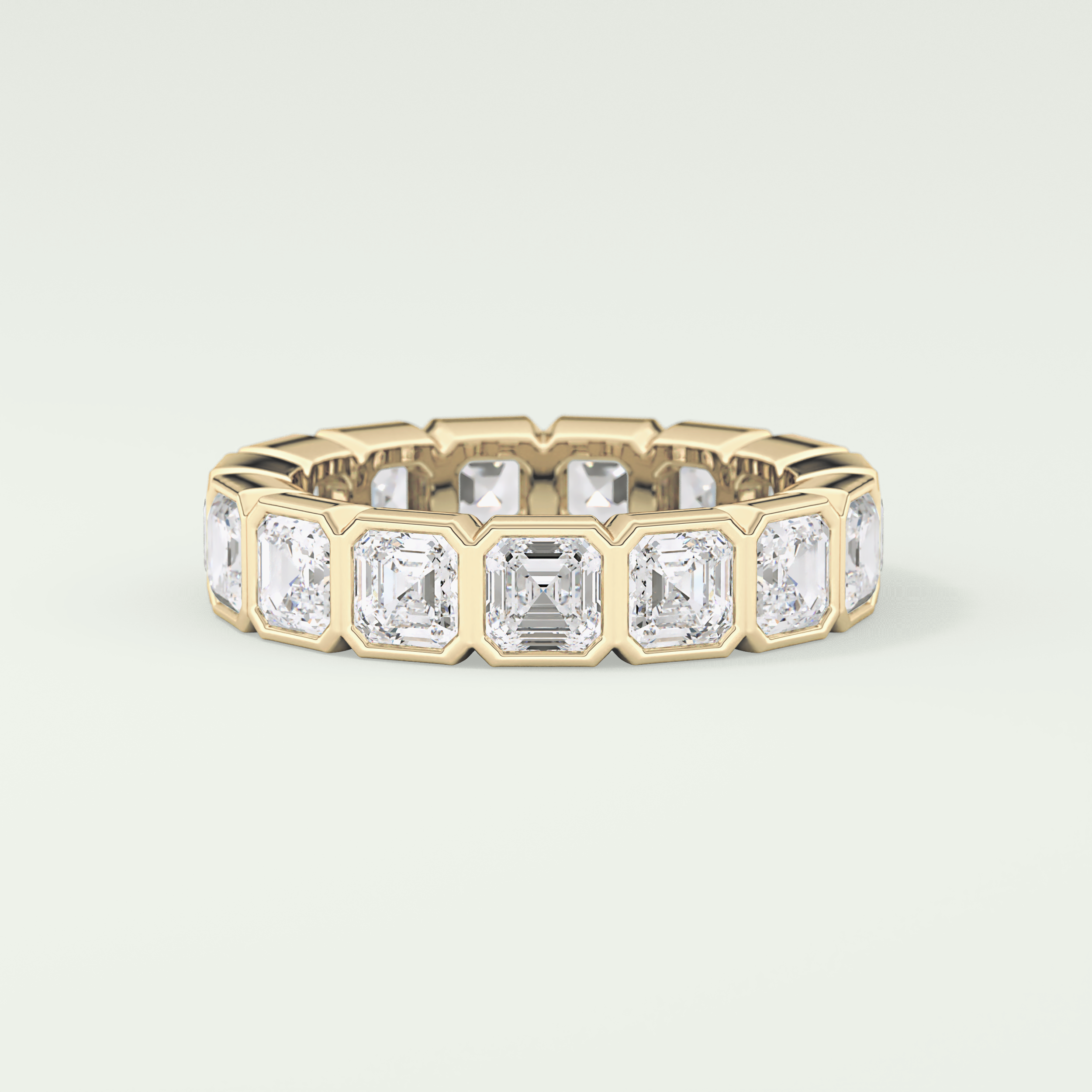 2.25 TCW Asscher Shaped Lab Grown Diamond Wedding Band