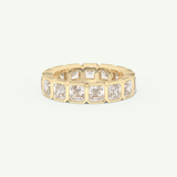2.25 TCW Asscher Cut Lab-Grown Diamond Full Eternity Bezel Wedding Band