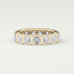 2.25 TCW Asscher Shaped Lab Grown Diamond Wedding Band