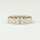 2.25 TCW Asscher Shaped Lab Grown Diamond Wedding Band