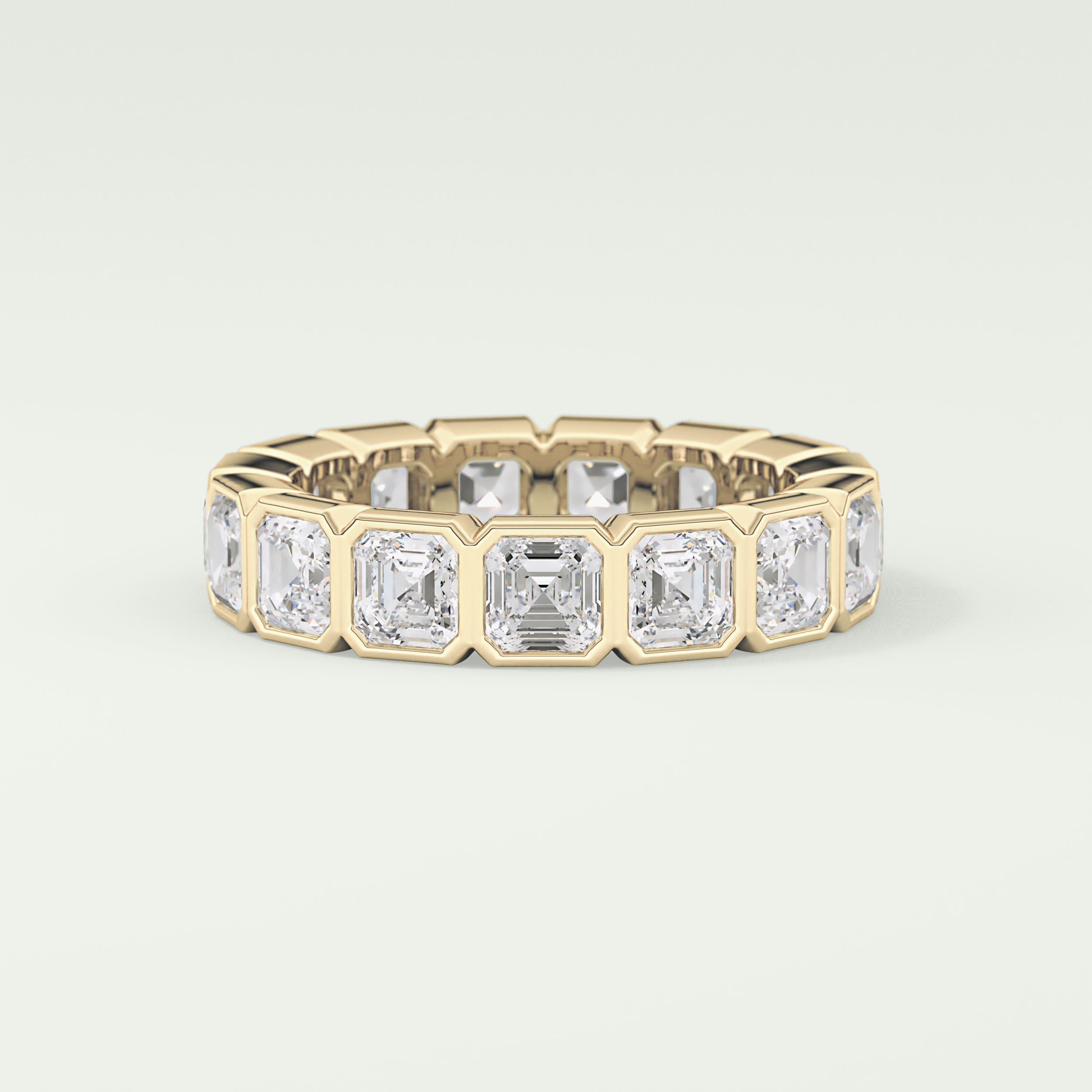 2.25 TCW Asscher Shaped Lab Grown Diamond Wedding Band