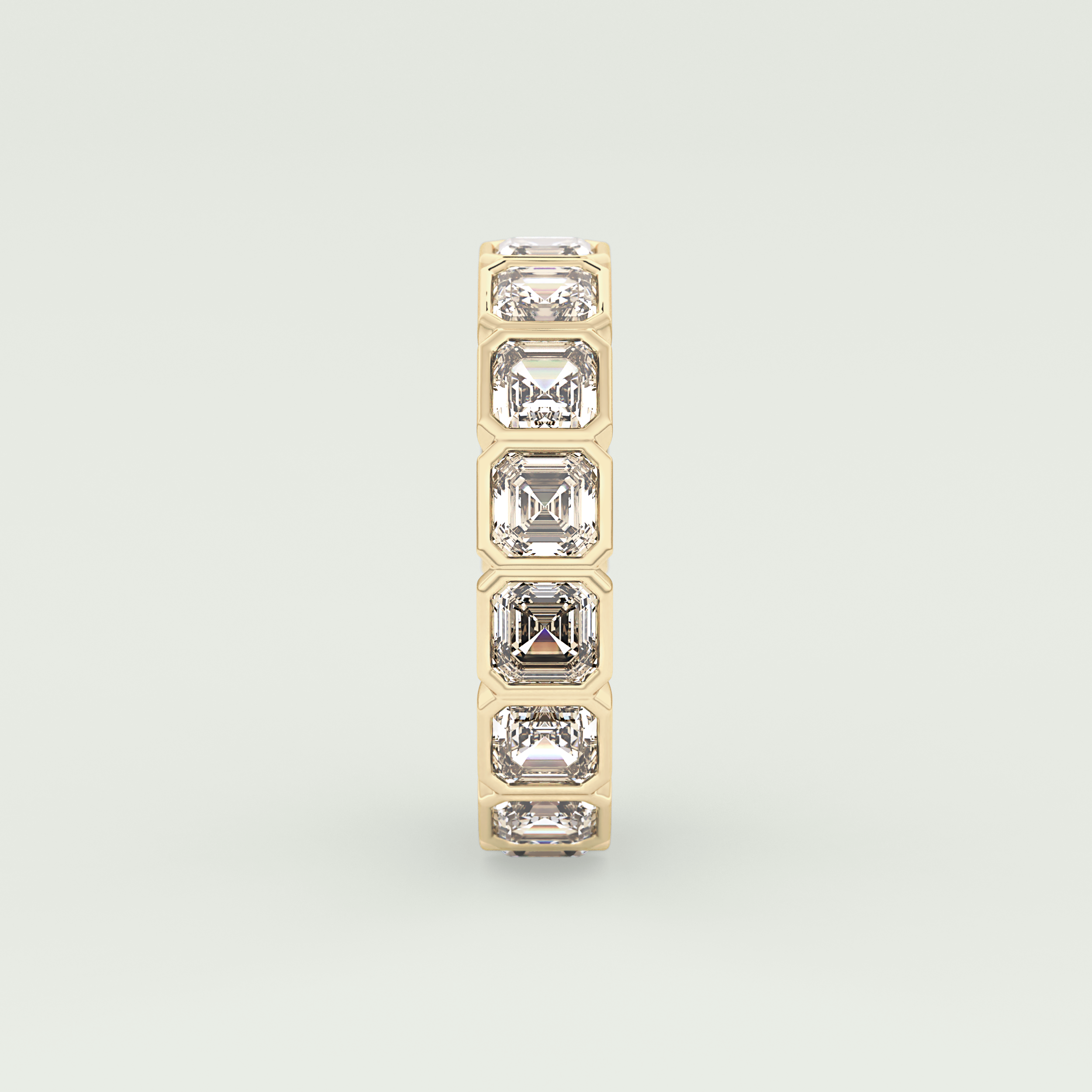 2.25 TCW Asscher Shaped Lab Grown Diamond Wedding Band