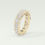 2.25 TCW Asscher Shaped Lab Grown Diamond Wedding Band