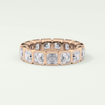 2.25 TCW Asscher Shaped Lab Grown Diamond Wedding Band