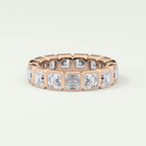 2.25 TCW Asscher Shaped Lab Grown Diamond Wedding Band