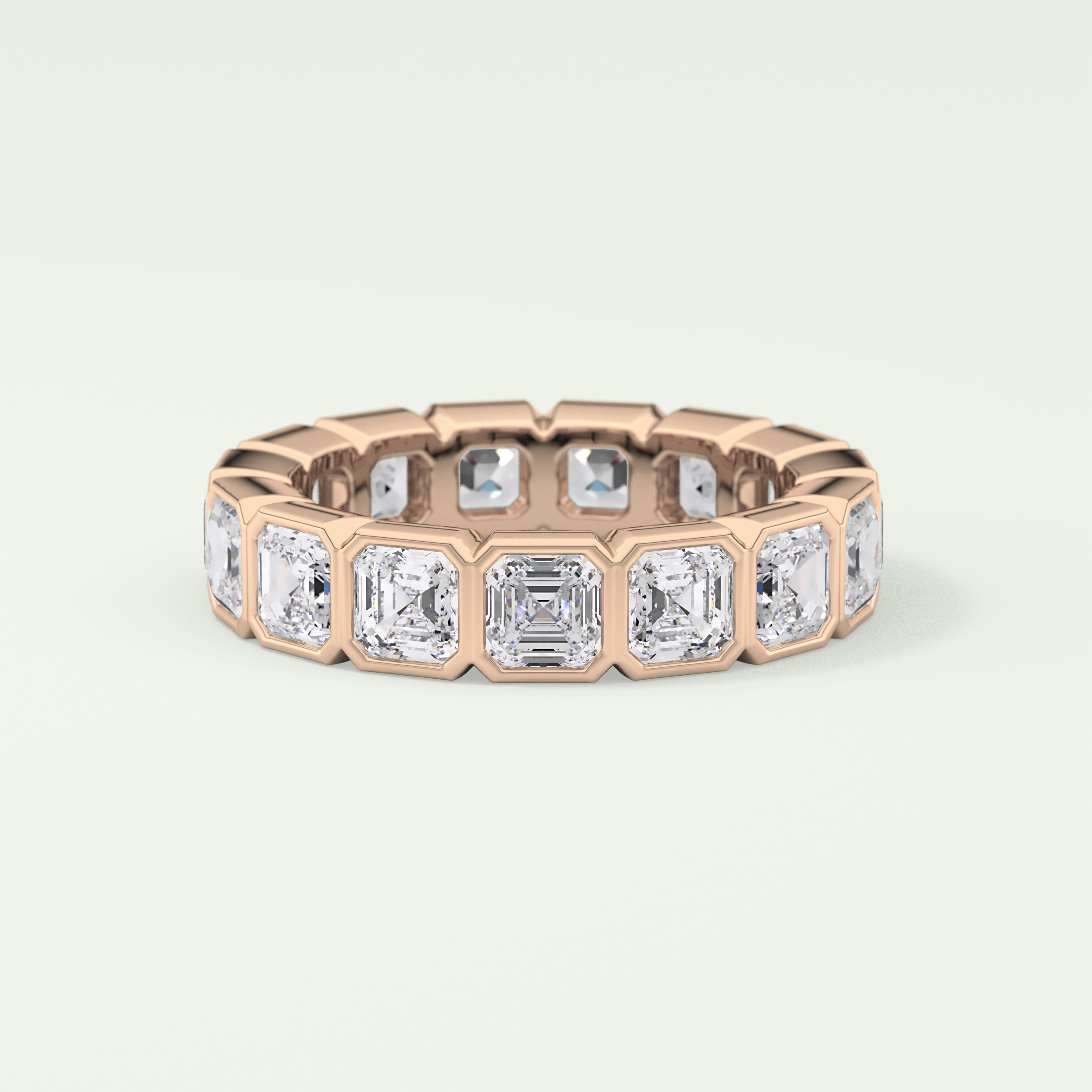 2.25 TCW Asscher Shaped Lab Grown Diamond Wedding Band