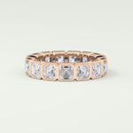 2.25 TCW Asscher Shaped Lab Grown Diamond Wedding Band