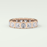 2.25 TCW Asscher Shaped Lab Grown Diamond Wedding Band