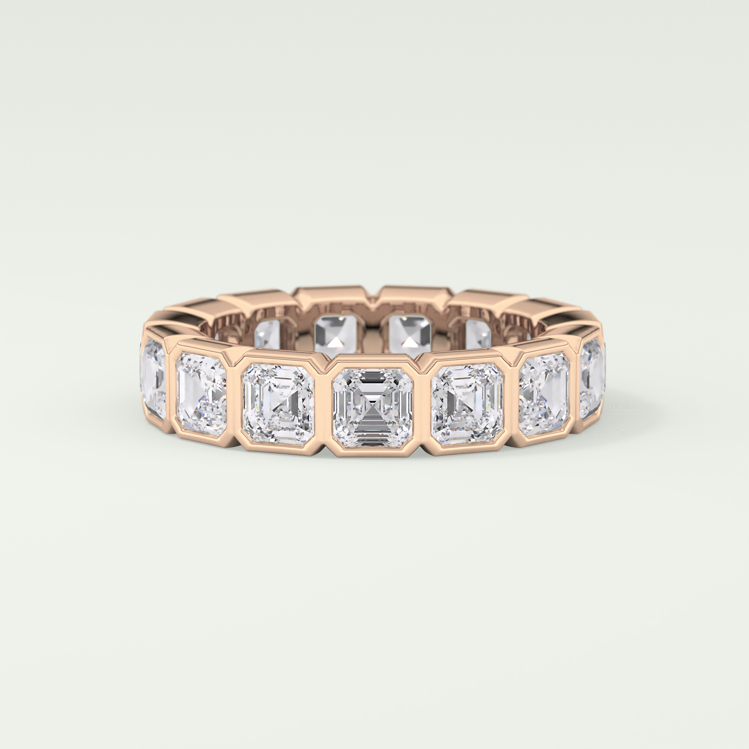 2.25 TCW Asscher Shaped Lab Grown Diamond Wedding Band