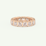 2.25 TCW Asscher Cut Lab-Grown Diamond Full Eternity Bezel Wedding Band