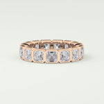 2.25 TCW Asscher Shaped Lab Grown Diamond Wedding Band