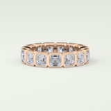 2.25 TCW Asscher Shaped Lab Grown Diamond Wedding Band