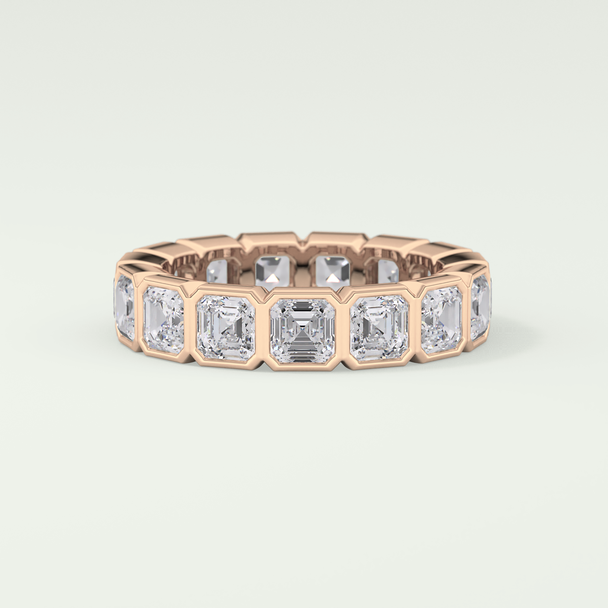 2.25 TCW Asscher Shaped Lab Grown Diamond Wedding Band