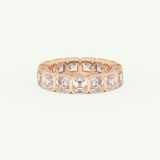 2.25 TCW Asscher Cut Lab-Grown Diamond Full Eternity Bezel Wedding Band