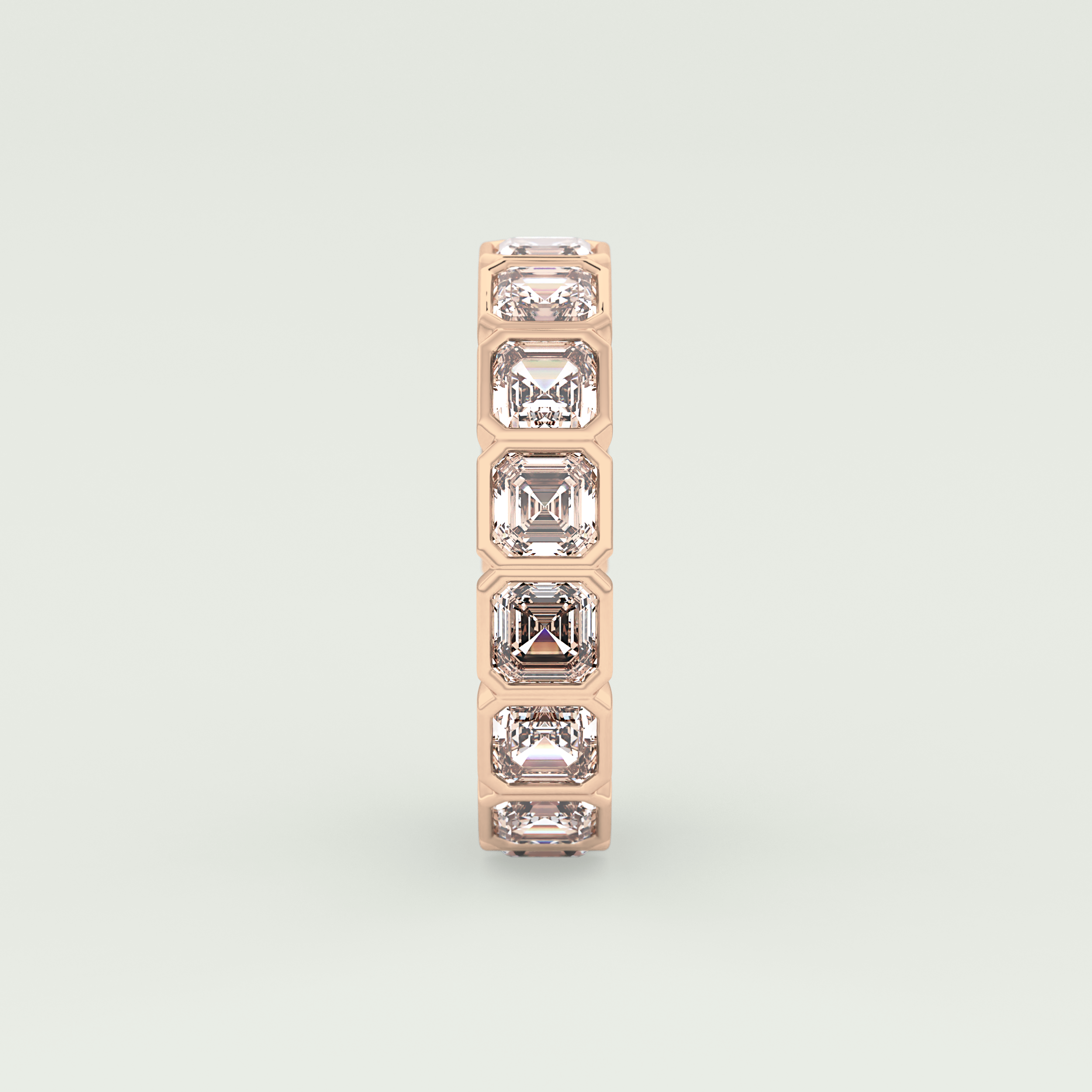 2.25 TCW Asscher Shaped Moissanite Wedding Band