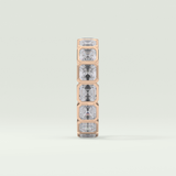 2.25 TCW Asscher Shaped Lab Grown Diamond Wedding Band