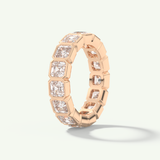2.25 TCW Asscher Cut Lab-Grown Diamond Full Eternity Bezel Wedding Band