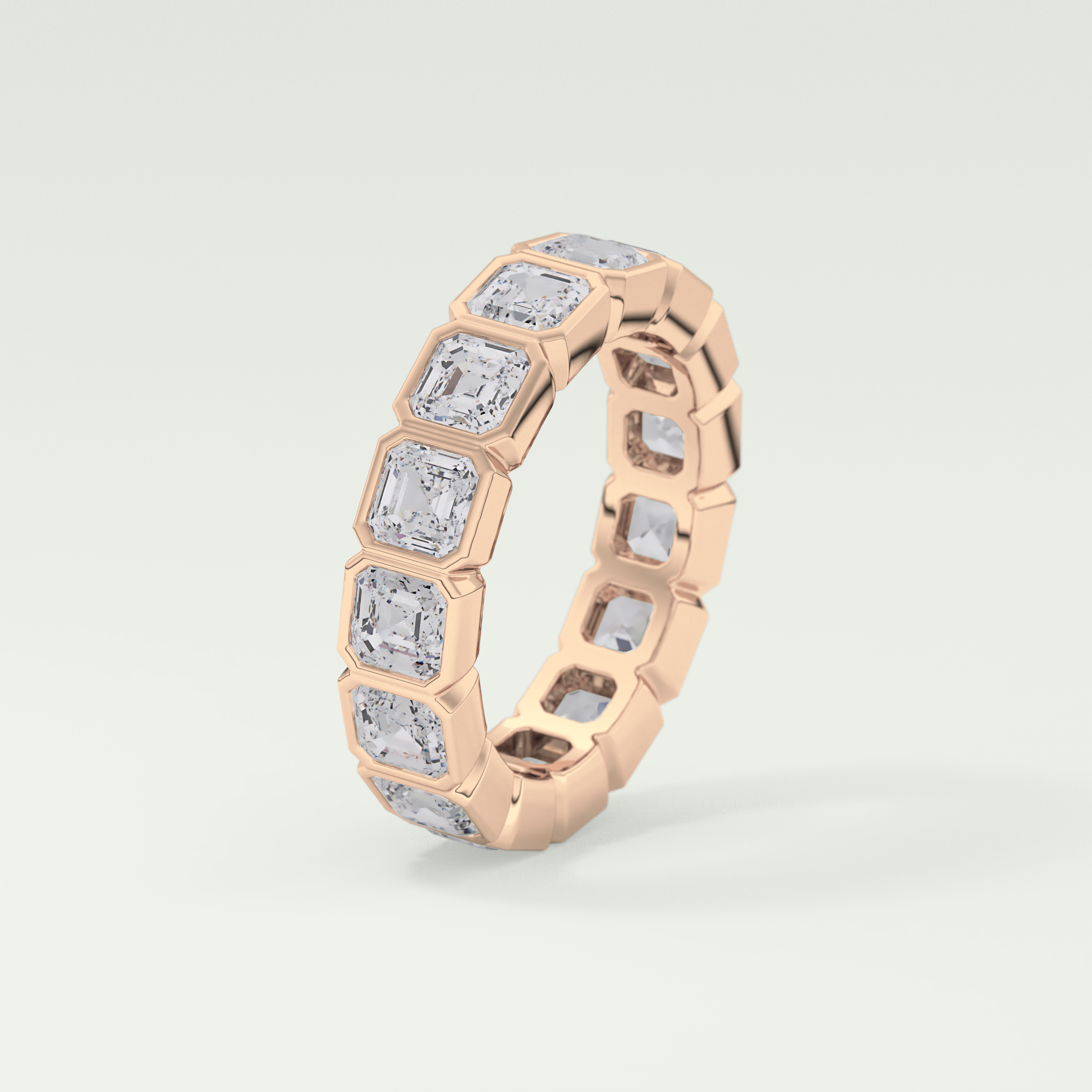 2.25 TCW Asscher Shaped Lab Grown Diamond Wedding Band