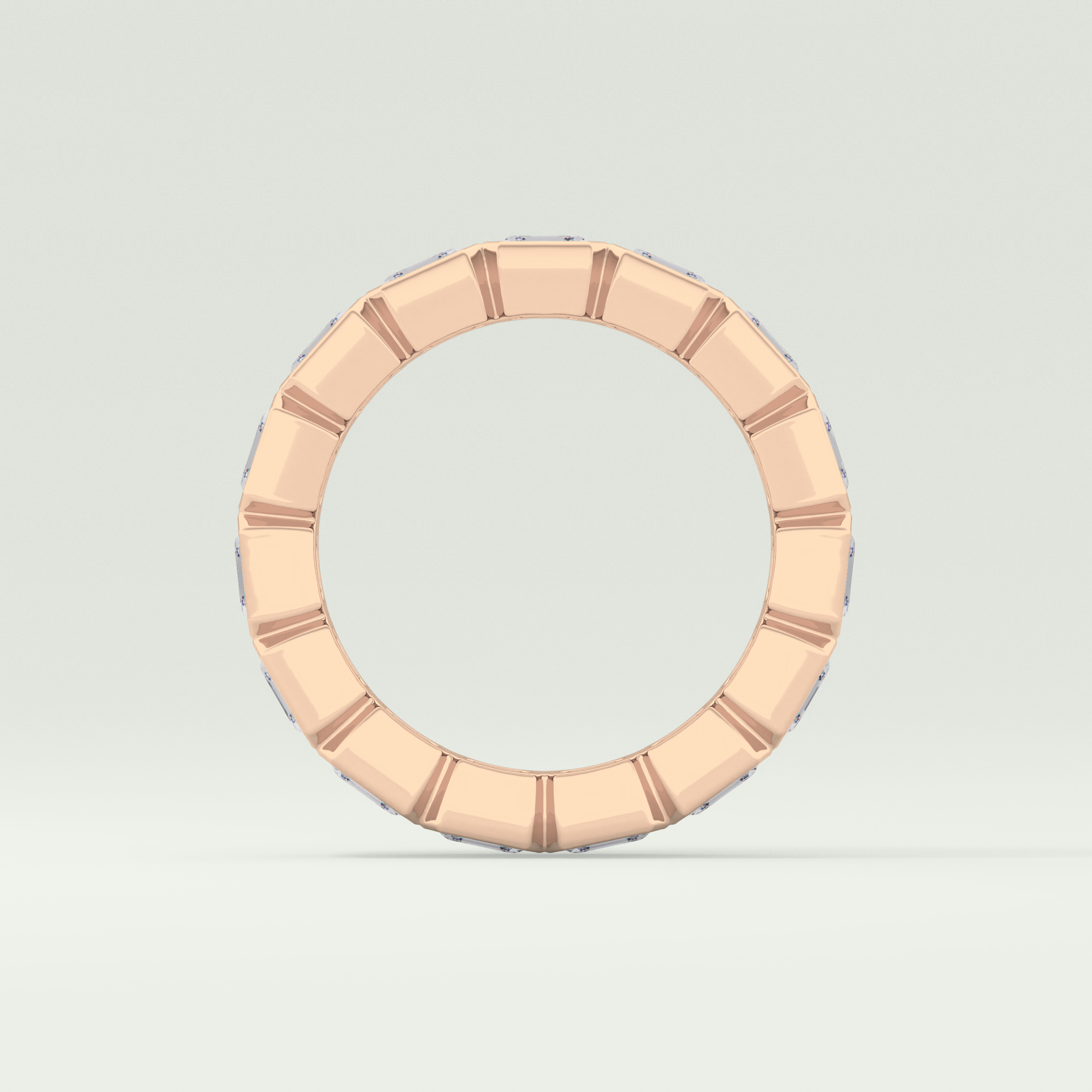 2.25 TCW Asscher Shaped Moissanite Wedding Band
