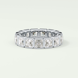 2.25 TCW Asscher Shaped Lab Grown Diamond Wedding Band
