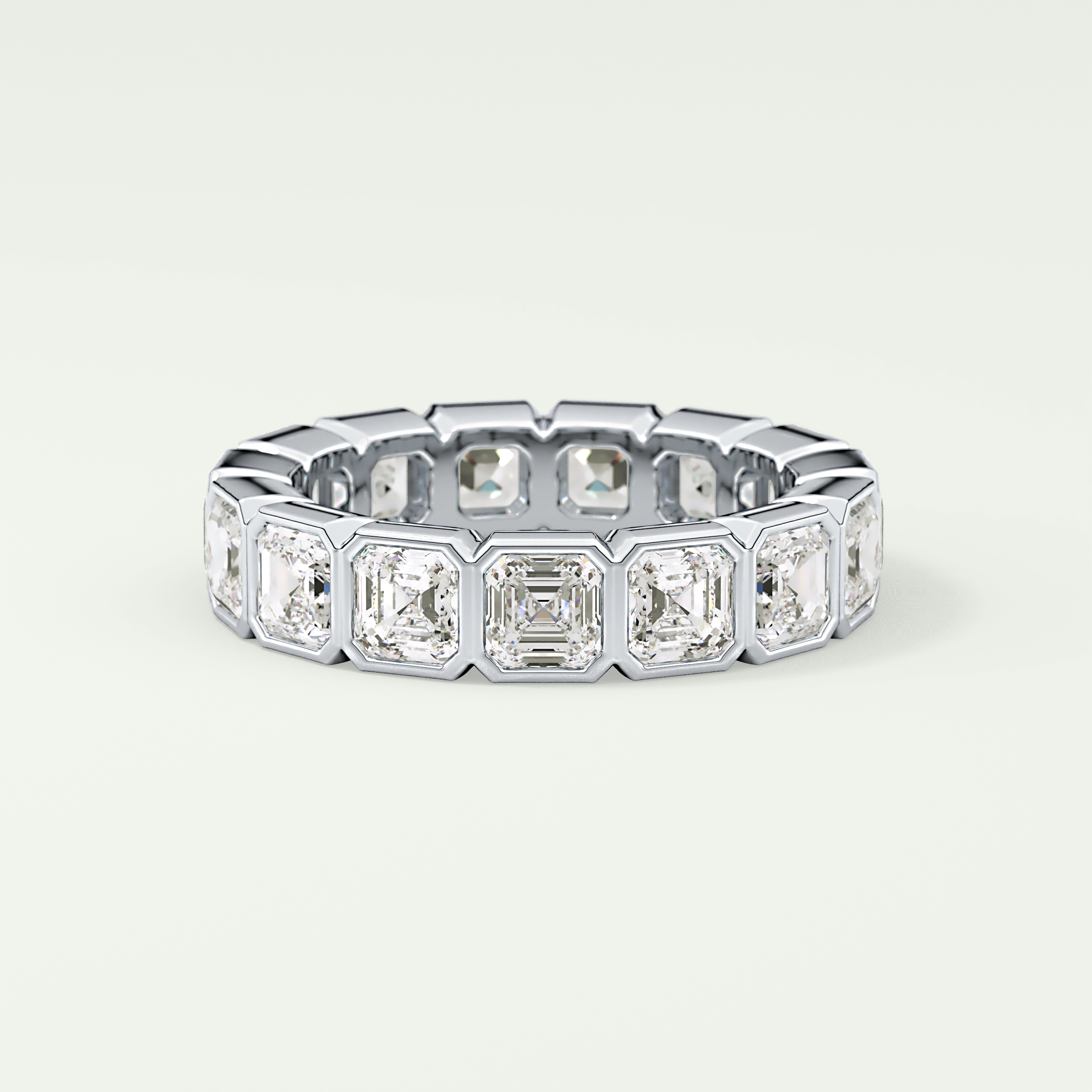 2.25 TCW Asscher Shaped Lab Grown Diamond Wedding Band