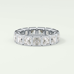 2.25 TCW Asscher Shaped Moissanite Wedding Band