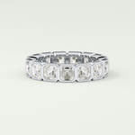 2.25 TCW Asscher Shaped Lab Grown Diamond Wedding Band