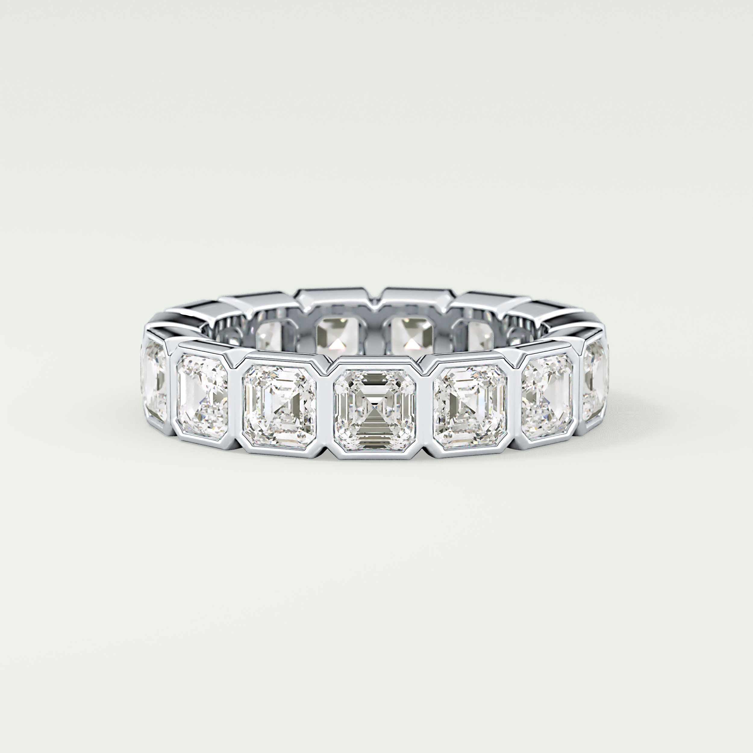 2.25 TCW Asscher Shaped Lab Grown Diamond Wedding Band