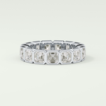 2.25 TCW Asscher Shaped Lab Grown Diamond Wedding Band