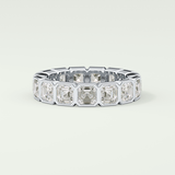2.25 TCW Asscher Shaped Lab Grown Diamond Wedding Band