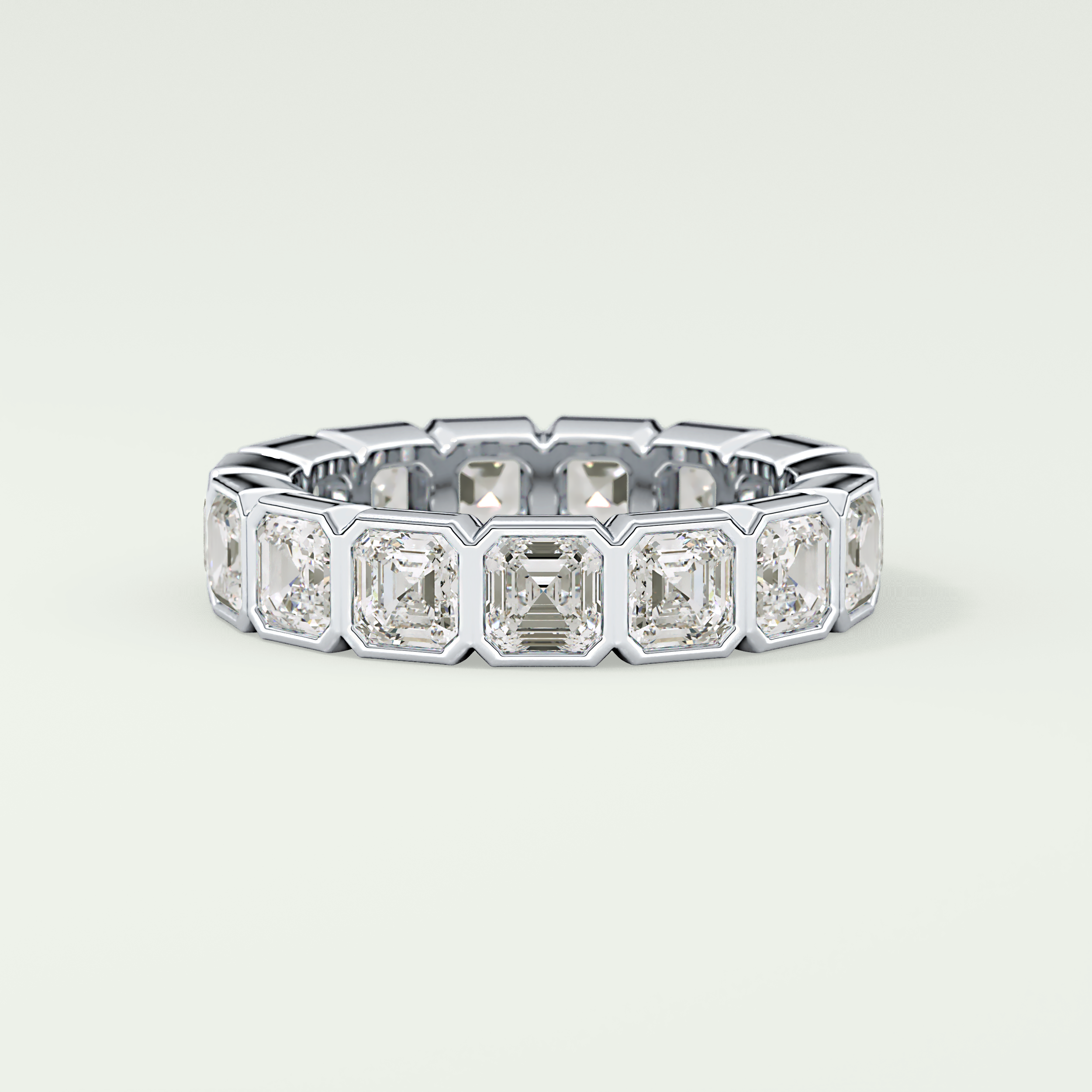 2.25 TCW Asscher Shaped Lab Grown Diamond Wedding Band