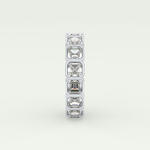 2.25 TCW Asscher Shaped Lab Grown Diamond Wedding Band