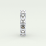 2.25 TCW Asscher Shaped Lab Grown Diamond Wedding Band