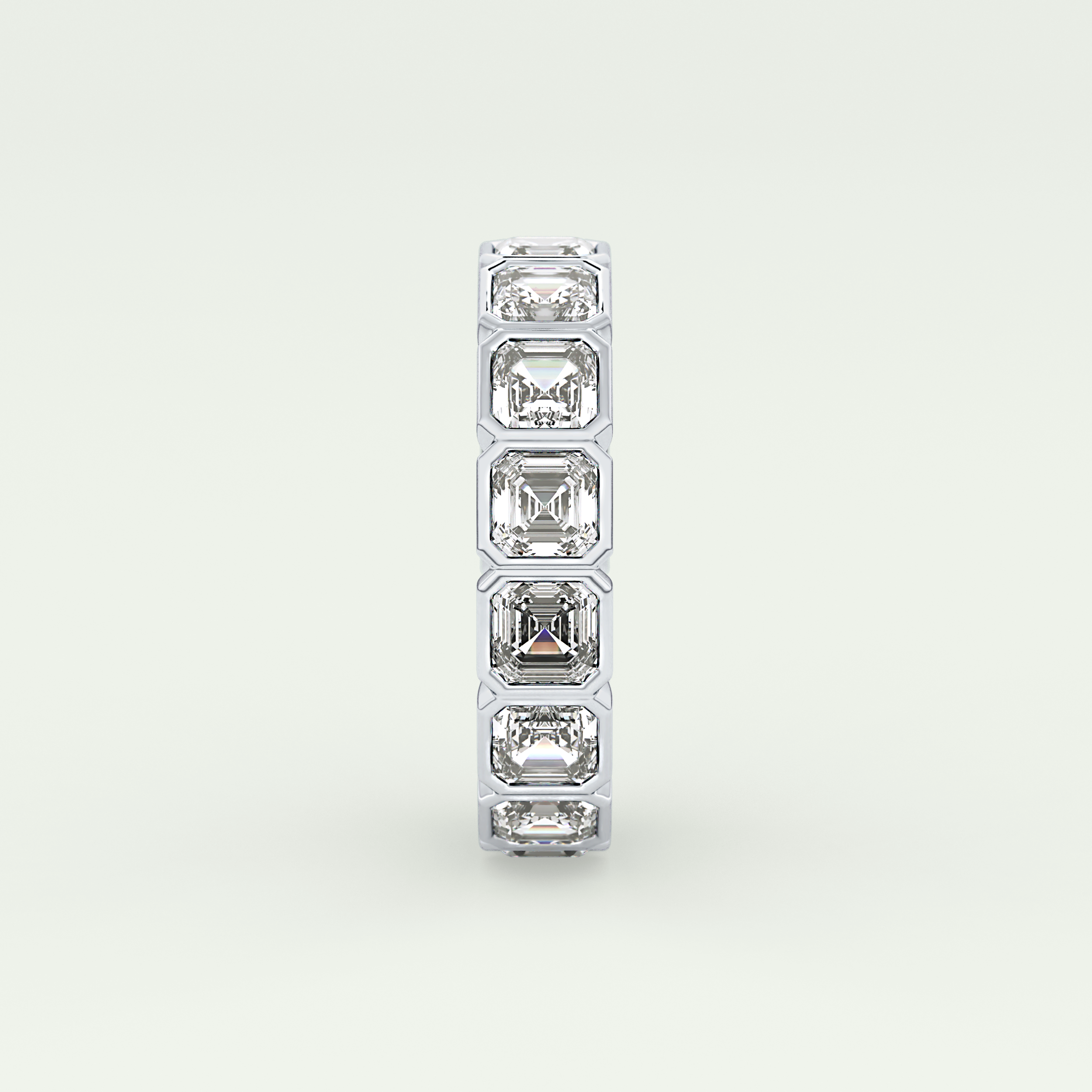 2.25 TCW Asscher Shaped Lab Grown Diamond Wedding Band