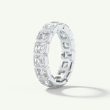 2.25 TCW Asscher Cut Lab-Grown Diamond Full Eternity Bezel Wedding Band