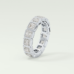 2.25 TCW Asscher Shaped Lab Grown Diamond Wedding Band