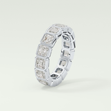 2.25 TCW Asscher Shaped Lab Grown Diamond Wedding Band