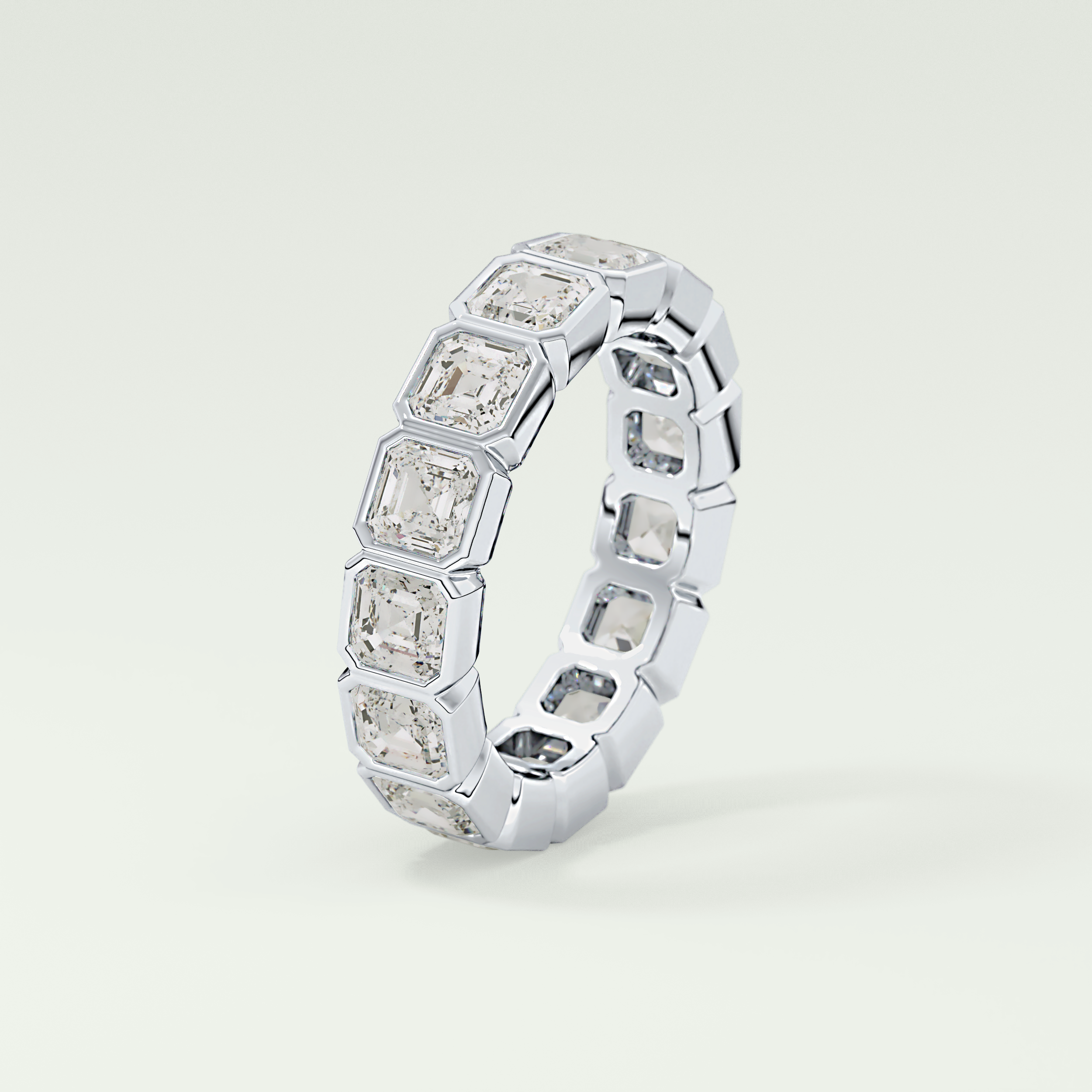 2.25 TCW Asscher Shaped Lab Grown Diamond Wedding Band