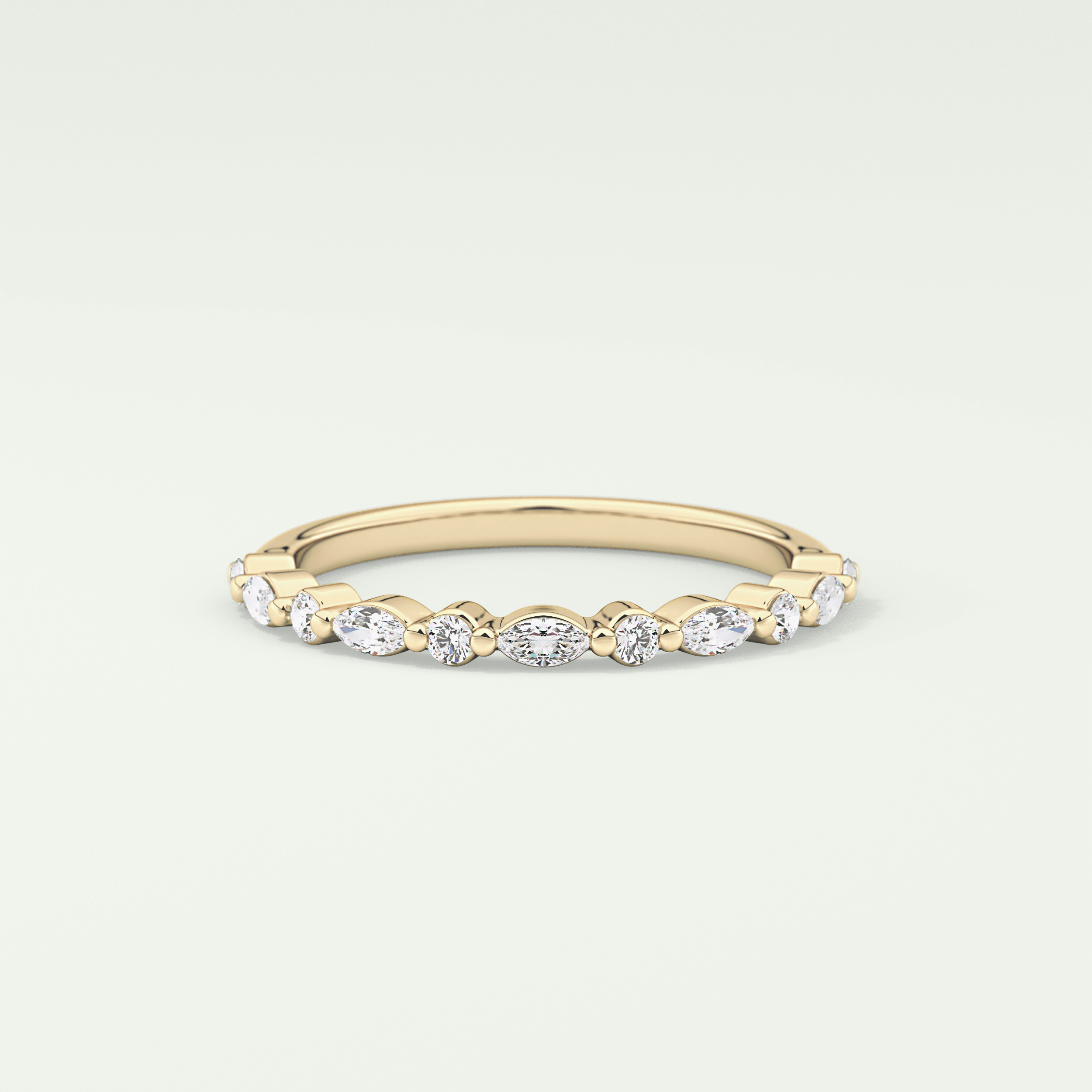 0.32 TCW Round & Marquise Shaped Lab Grown Diamond Wedding Band