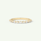 0.32 TCW Round & Marquise Cut Lab-Grown Diamond Half Eternity Wedding Band