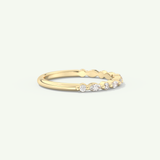 0.32 TCW Round & Marquise Cut Lab-Grown Diamond Half Eternity Wedding Band