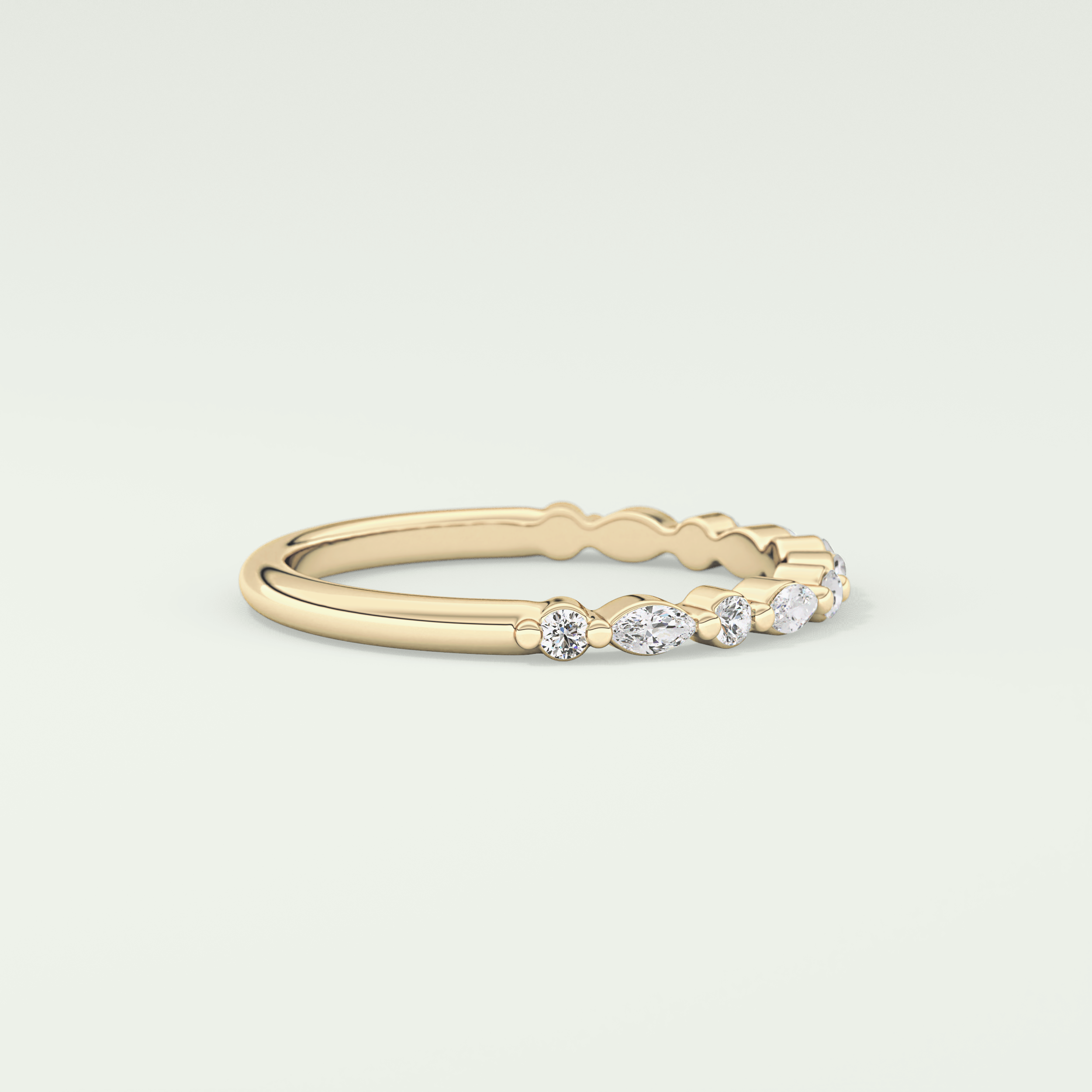 0.32 TCW Round & Marquise Shaped Lab Grown Diamond Wedding Band