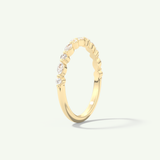 0.32 TCW Round & Marquise Cut Lab-Grown Diamond Half Eternity Wedding Band