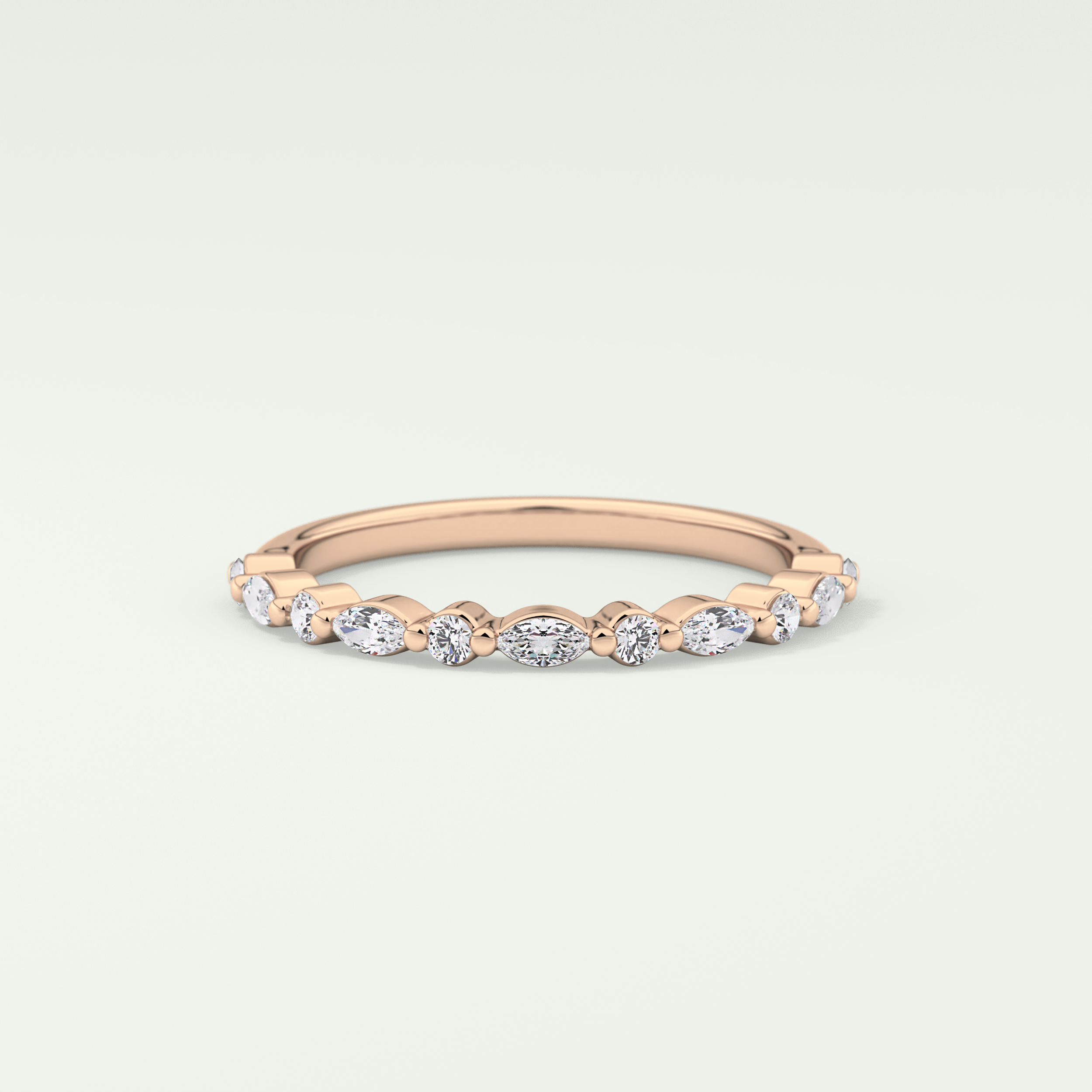 0.32 TCW Round & Marquise Shaped Lab Grown Diamond Wedding Band